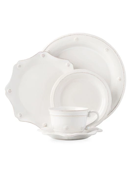 Juliska Berry & Thread Whitewash 5-Piece Place Setting With Tea Cup 3 Juliska Berry & Thread Whitewash 5-Piece Place Setting With Tea Cup