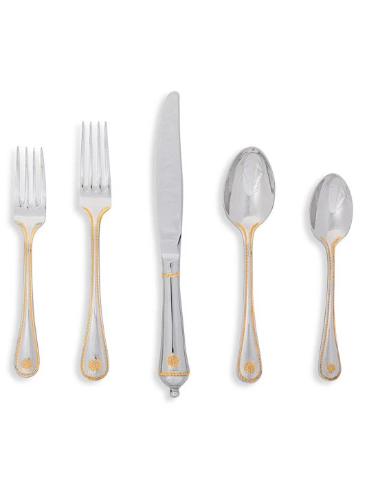 Juliska Berry & Thread 5-Piece Polished Gold Accents Flatware Set 3 Juliska Berry & Thread 5-Piece Polished Gold Accents Flatware Set
