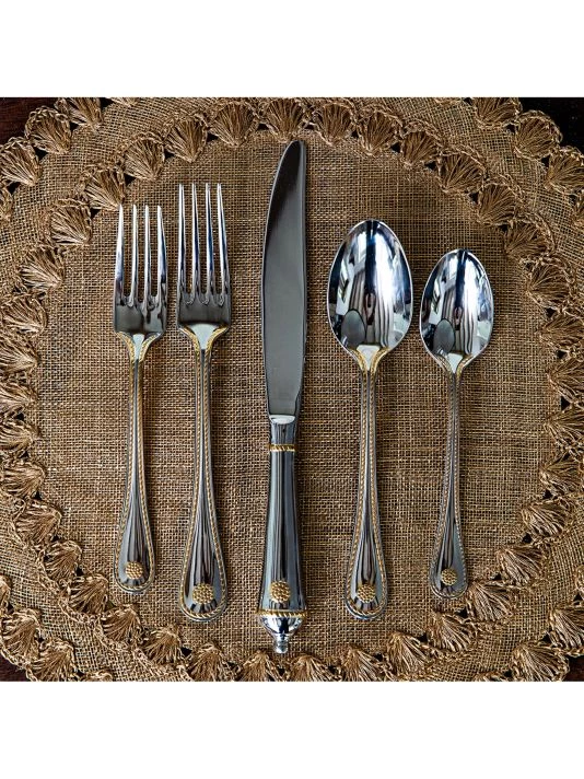 Juliska Berry & Thread 5-Piece Polished Gold Accents Flatware Set 4 Juliska Berry & Thread 5-Piece Polished Gold Accents Flatware Set - Image 2