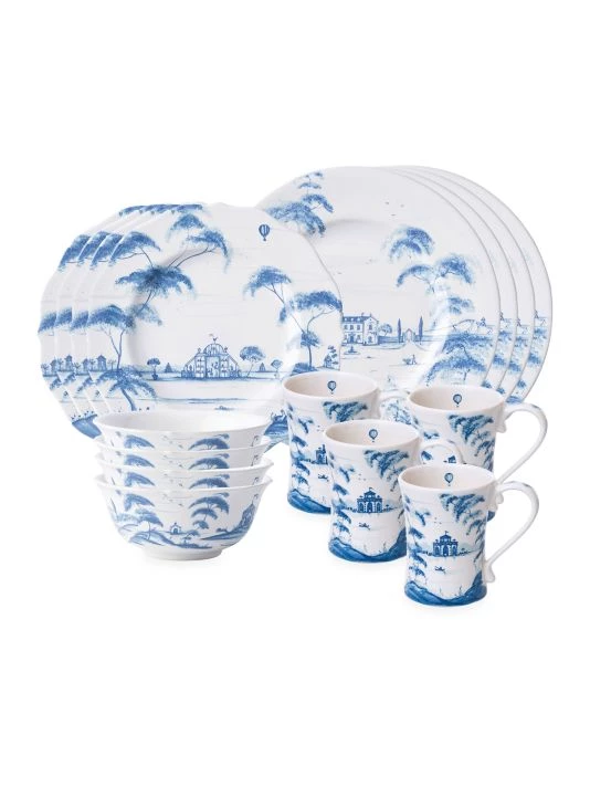 Juliska Country Estate Ceramic 16-Piece Dinnerware Set Delft Blue 4 Juliska Country Estate Ceramic 16-Piece Dinnerware Set Delft Blue - Image 2