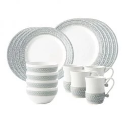 Juliska Le Panier Ceramic 16-Piece Dinnerware Set Grey Mist -Juliska Sales unnamed file 264