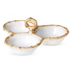 Juliska Classic Bamboo Cocktail Triple Server