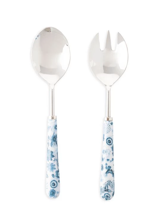 Juliska Field Of Flowers Chambray Salad Server 3 Juliska Field Of Flowers Chambray Salad Server