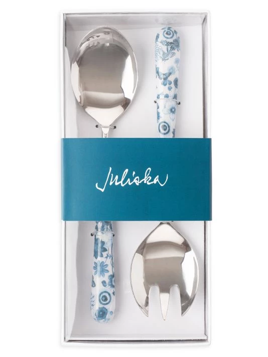 Juliska Field Of Flowers Chambray Salad Server 4 Juliska Field Of Flowers Chambray Salad Server - Image 2