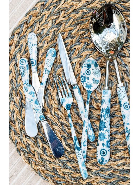 Juliska Field Of Flowers Chambray Salad Server 5 Juliska Field Of Flowers Chambray Salad Server - Image 3
