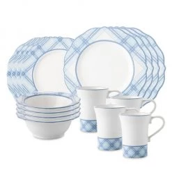 Juliska 16-Piece Tartan Chambray Set