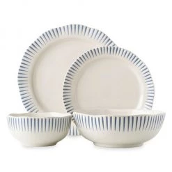 Juliska Sitio Stripe Indigo 4-Piece Place Setting