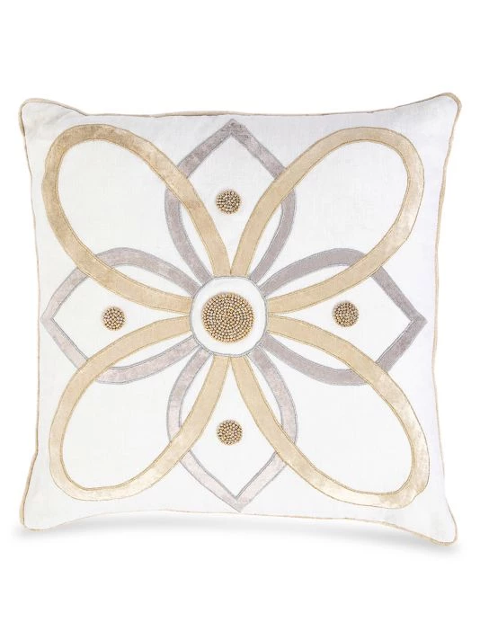 Juliska Berry & Thread Gold & Silver Embroidered Pillow 3 Juliska Berry & Thread Gold & Silver Embroidered Pillow