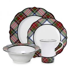 Juliska Stewart Tartan 16-Piece Dinnerware Set
