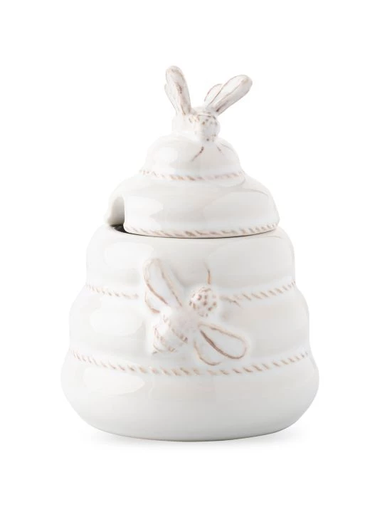 Juliska Clever Creatures Henrietta Whitewash Honey Pot 3 Juliska Clever Creatures Henrietta Whitewash Honey Pot