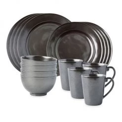 Juliska Pewter Stoneware 16-Piece Dinnerware Set