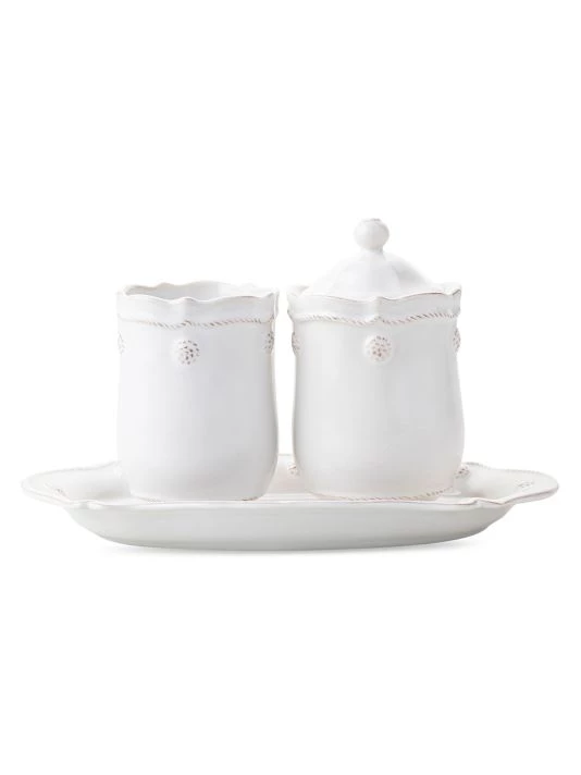 Juliska Berry & Thread 2-Piece Whitewash Lidded Jar Set 4 Juliska Berry & Thread 2-Piece Whitewash Lidded Jar Set - Image 2