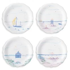 Juliska Country Estate Seaside 4-Piece Party Plate Set
