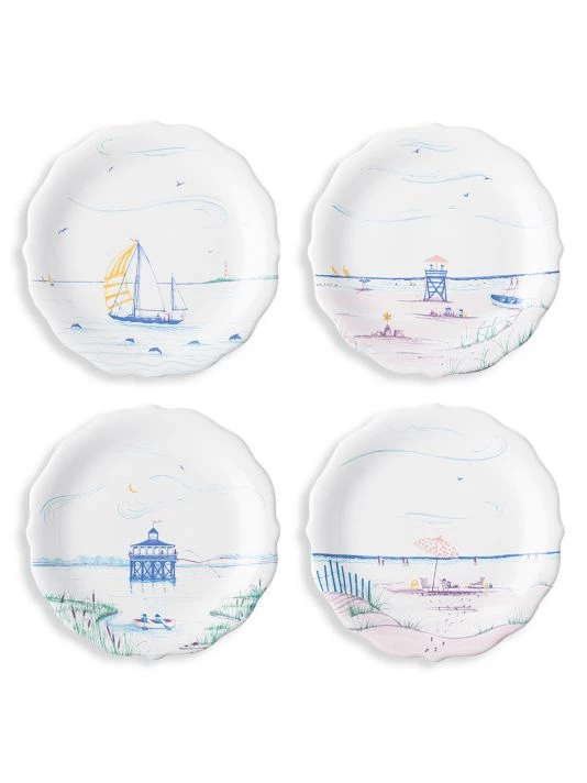 Juliska Country Estate Seaside 4-Piece Party Plate Set 3 Juliska Country Estate Seaside 4-Piece Party Plate Set