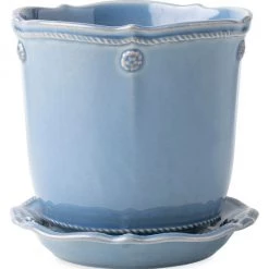 Juliska Berry & Thread 2-Piece Chambray Planter & Saucer Set