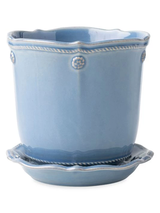 Juliska Berry & Thread 2-Piece Chambray Planter & Saucer Set 3 Juliska Berry & Thread 2-Piece Chambray Planter & Saucer Set