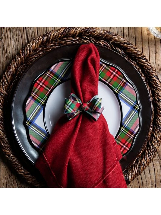 Juliska Tuxedo Stewart Tartan Napkin Ring 6 Juliska Tuxedo Stewart Tartan Napkin Ring - Image 4