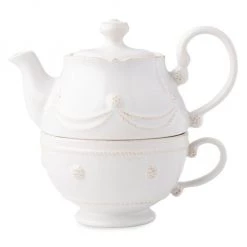 Juliska Berry & Thread 3-In-1 Whitewash Teapot, Tea Cup & Saucer Set -Juliska Sales unnamed file 893