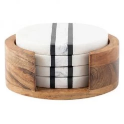 Juliska Stonewood Stripe 5-Piece Coaster Set